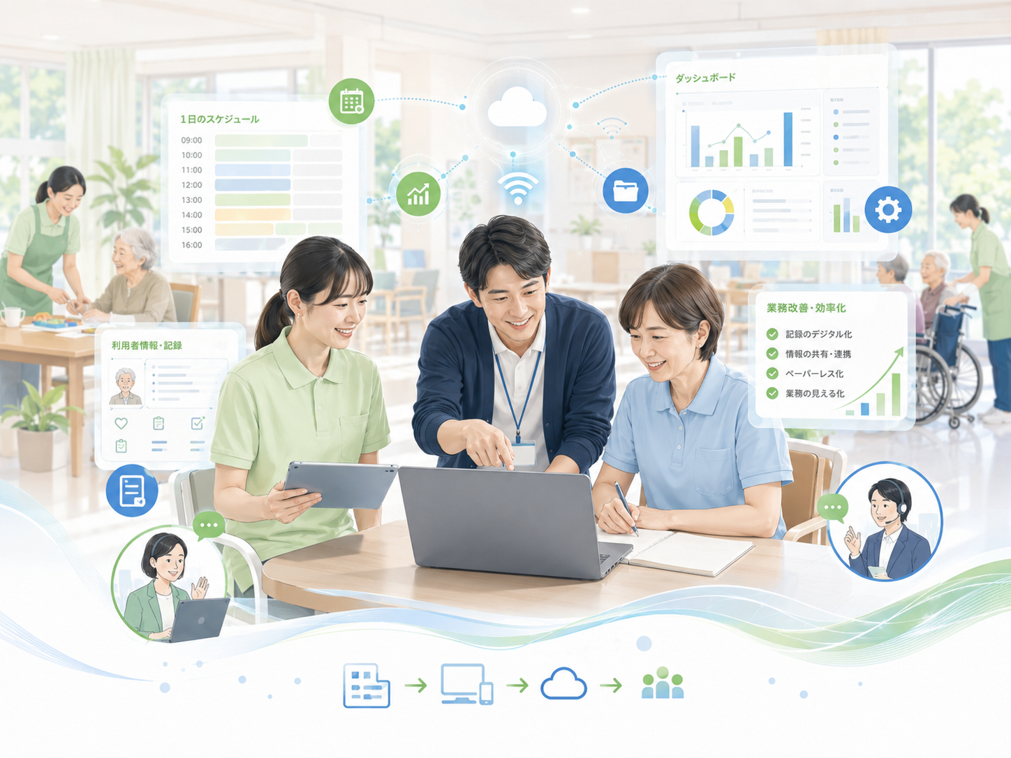 介護現場DX化支援のイメージ